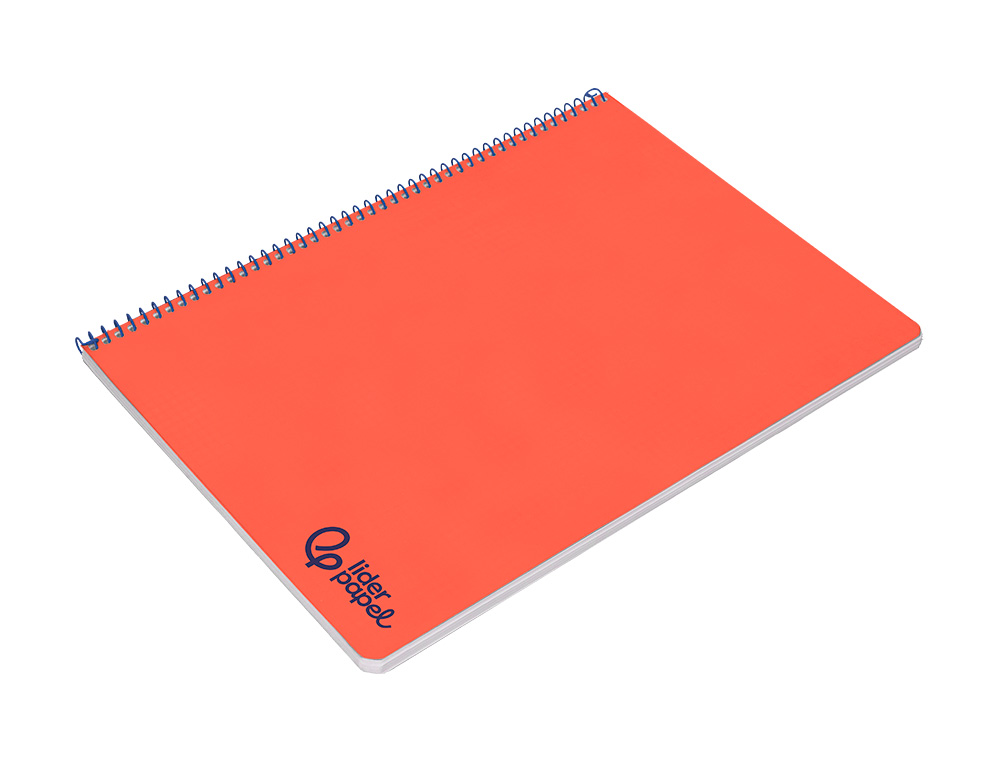 CUADERNO ESPIRAL LIDERPAPEL A4 WONDER TAPA PLASTICO 80H 90GR RAYADO HORIZONTAL CON MARGEN COLOR ROJO