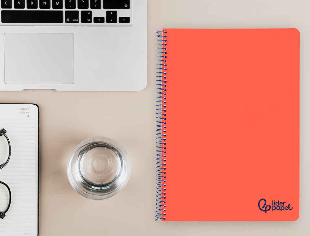 CUADERNO ESPIRAL LIDERPAPEL A4 WONDER TAPA PLASTICO 80H 90GR RAYADO HORIZONTAL CON MARGEN COLOR ROJO