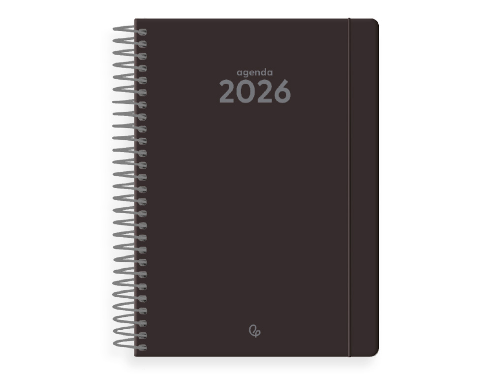AGENDA ESPIRAL LIDERPAPEL CLASSIC A4 2026 SEMANA VISTA NEGRO PAPEL 70 GR FSC