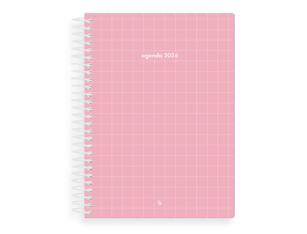 AGENDA ESPIRAL LIDERPAPEL GAZI A5 2026 DIA PAGINA ROSA PAPEL 70 GR FSC