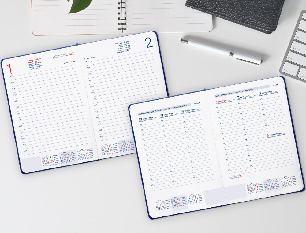 AGENDA ENCUADERNADA LIDERPAPEL CRETA 150X210 MM 2026 SEMANA VISTA NEGRO PAPEL 70 GR FSC
