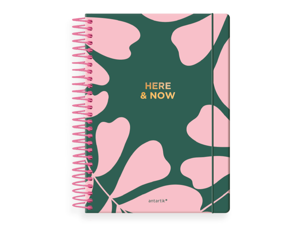 AGENDA ESPIRAL ANTARTIK HERE AND NOW A5+ 2026 DA PGINA VERDE PAPEL 80G FSC