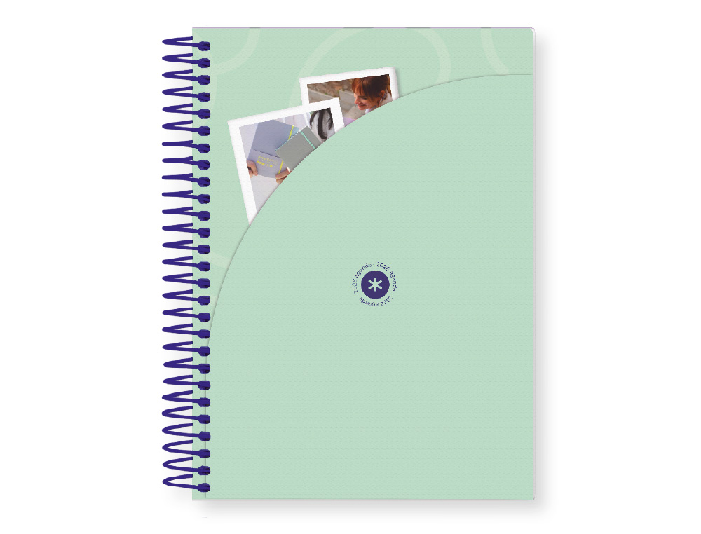 AGENDA ESPIRAL ANTARTIK HERE AND NOW A5+ 2026 DA PGINA VERDE PAPEL 80G FSC