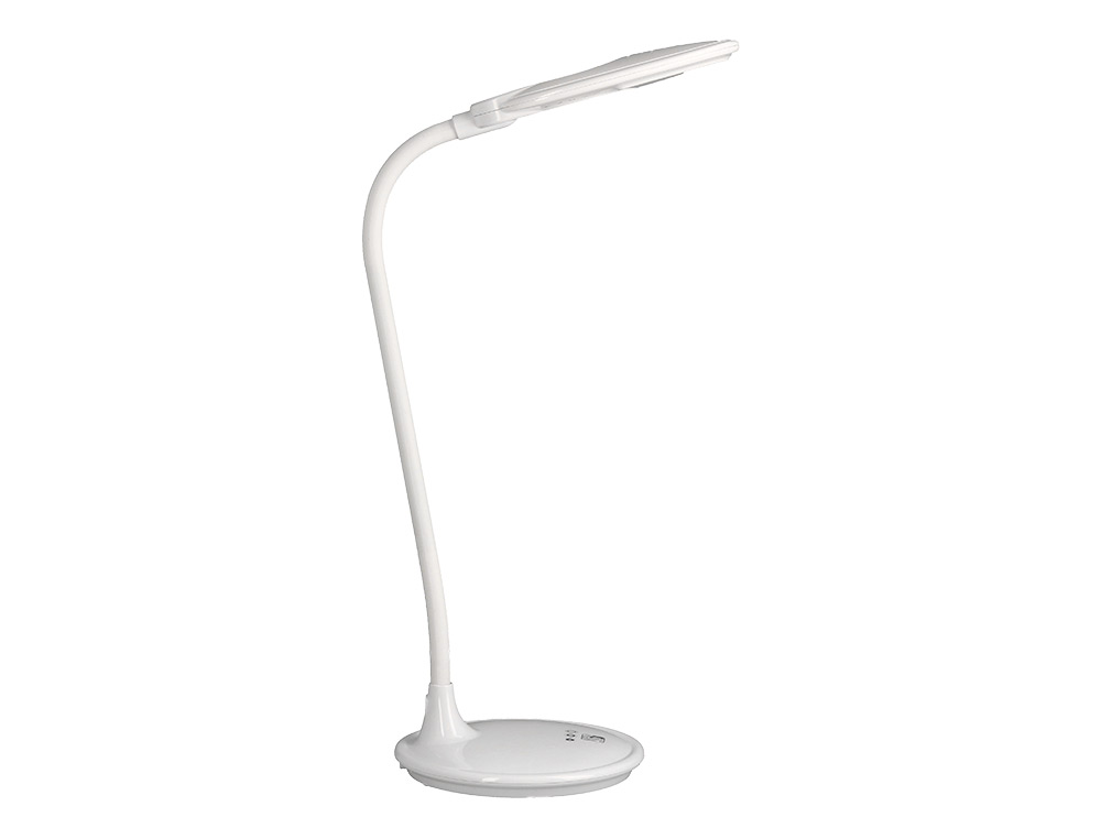 LAMPARA DE ESCRITORIO Q-CONNECT LED 5W 250 LM SENSOR 3 NIVELES COLOR CON LUPA ILUMINACION AJUSTABLE BLANCO