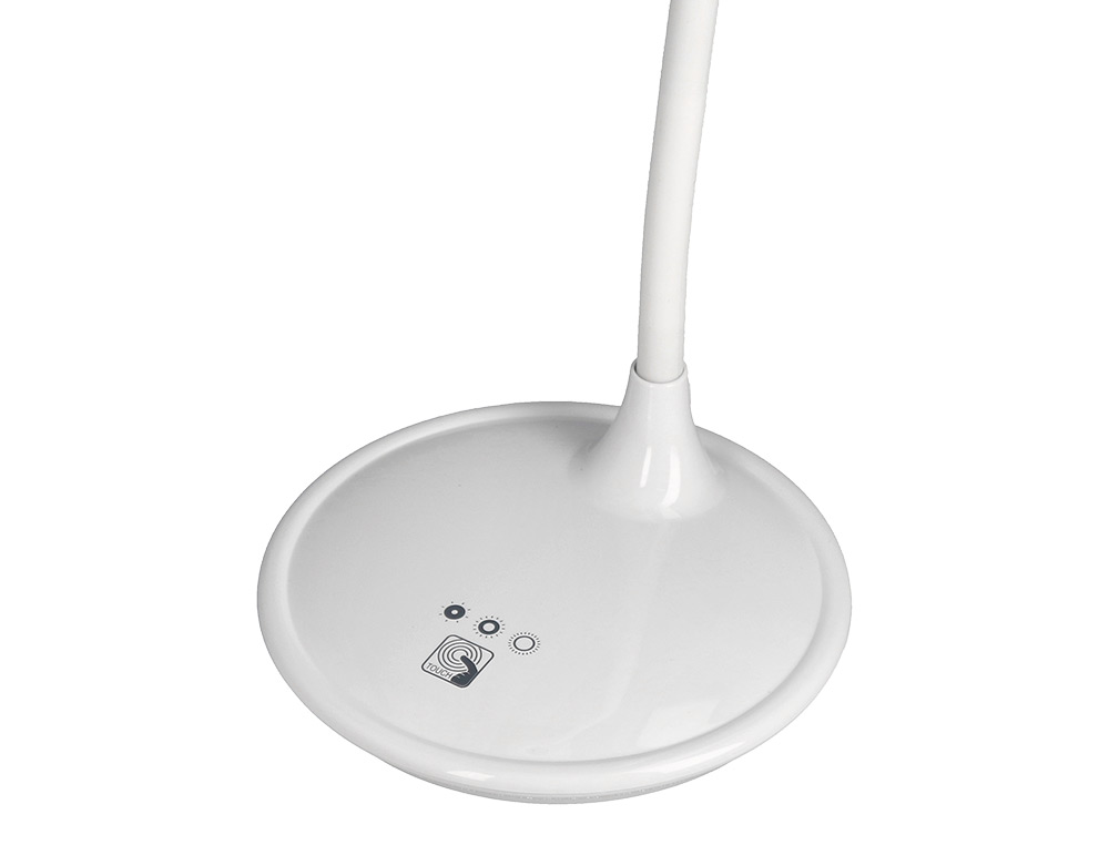 LAMPARA DE ESCRITORIO Q-CONNECT LED 5W 250 LM SENSOR 3 NIVELES COLOR CON LUPA ILUMINACION AJUSTABLE BLANCO