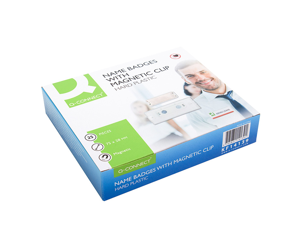 IDENTIFICADOR Q-CONNECT KF14139 CON CLIP MAGNETICO APERTURA SUPERIOR 75X28 MM