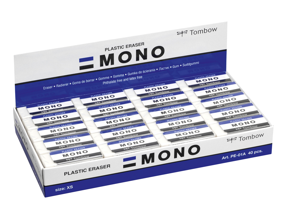GOMA DE BORRAR TOMBOW PVC MONO TAMAÑO XS