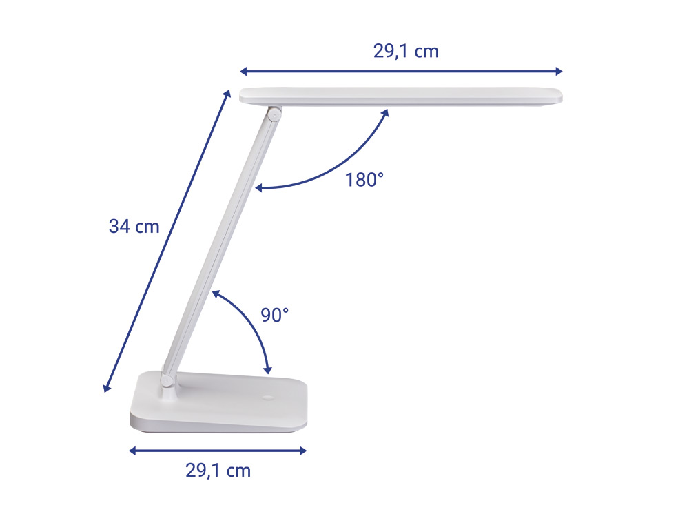 LAMPARA DE ESCRITORIO MAUL LED 2,7W 325LM LUZ AJUSTABLE PANEL TACTIL BRAZO GIRATORIO BLANCA