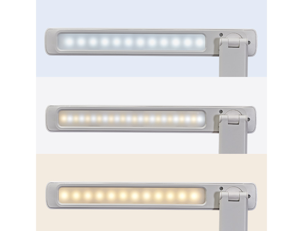 LAMPARA DE ESCRITORIO MAUL LED 2,7W 325LM LUZ AJUSTABLE PANEL TACTIL BRAZO GIRATORIO BLANCA