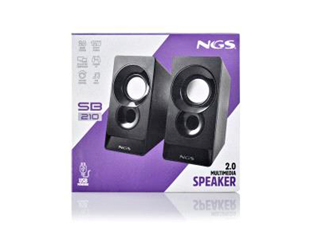 ALTAVOZ NGS SB10 PARA PC 12W ESTEREO USB ENTRADA JACK 3,5 MM COLOR NEGRO