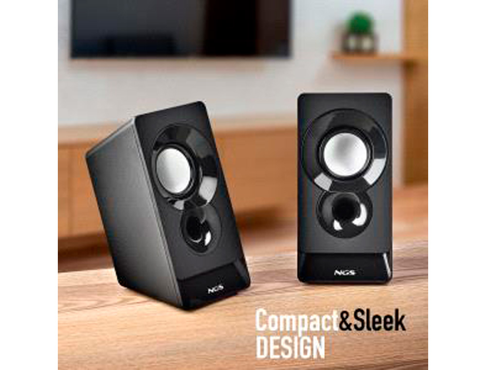 ALTAVOZ NGS SB10 PARA PC 12W ESTEREO USB ENTRADA JACK 3,5 MM COLOR NEGRO