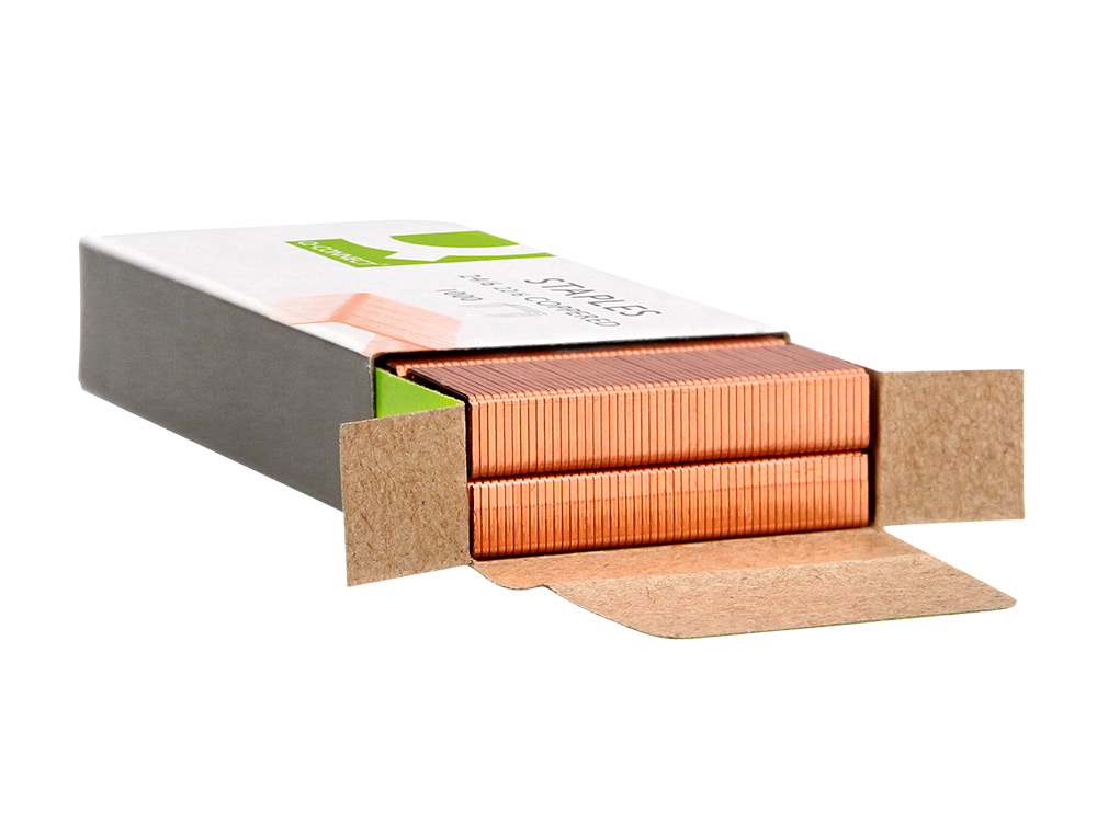GRAPAS Q-CONNECT N 22/6 24/6 COBREADAS CAJA DE 1000 UNIDADES