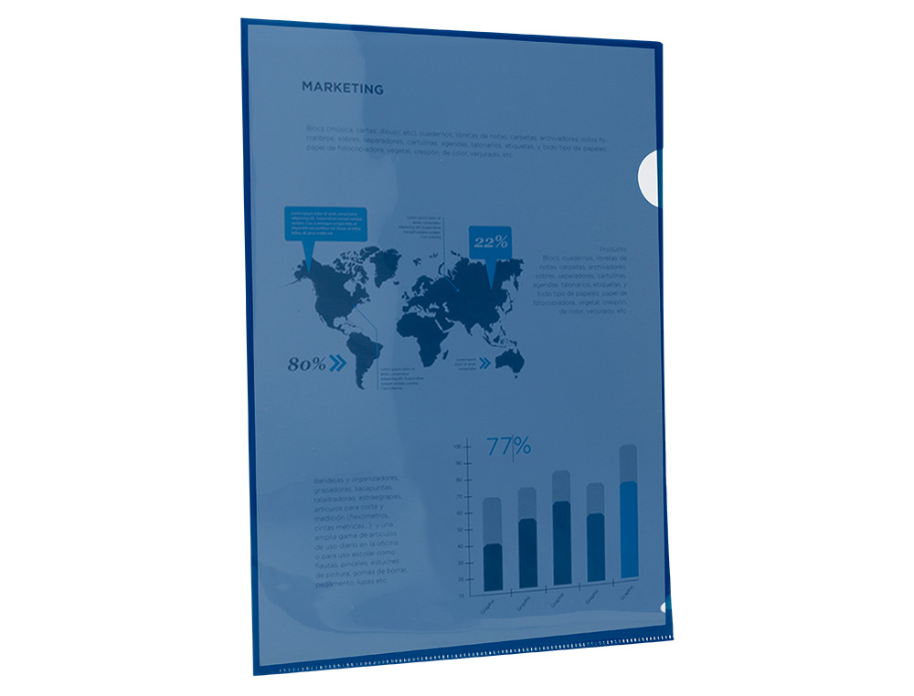 CARPETA LIDERPAPEL DOSSIER UERO 44002 POLIPROPILENO DIN A4 AZUL 20 HOJAS