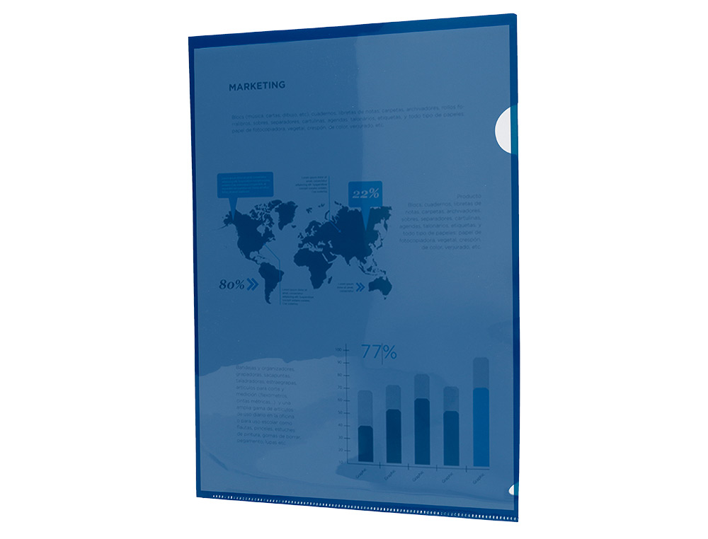 CARPETA LIDERPAPEL DOSSIER UERO 44002 POLIPROPILENO DIN A4 AZUL 20 HOJAS
