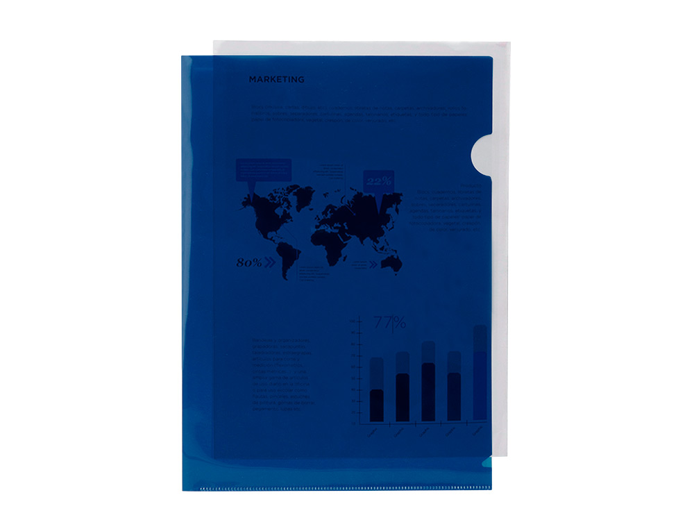 CARPETA LIDERPAPEL DOSSIER UERO 44002 POLIPROPILENO DIN A4 AZUL 20 HOJAS