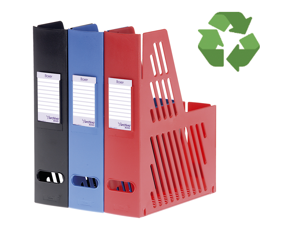 REVISTERO BOXER ARCHIVO 2000 CAJENTIN CON TARJETERO IDENTIFICADOR AZUL 240X75X315 MM