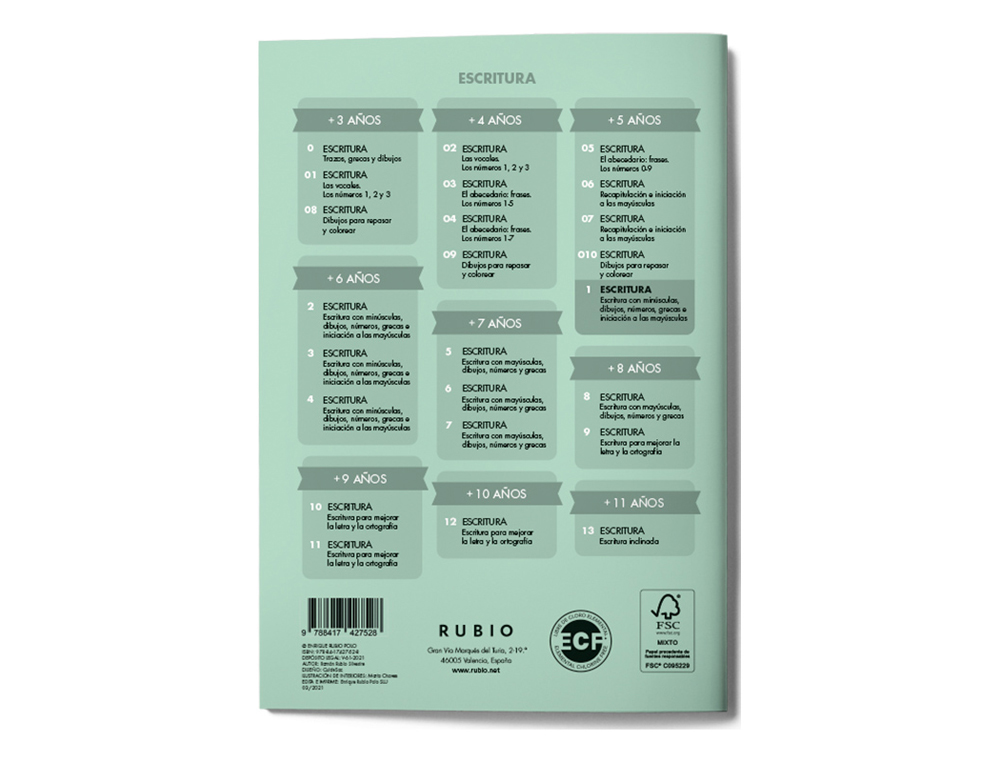 CUADERNO RUBIO CALIGRAFIA Nº 1