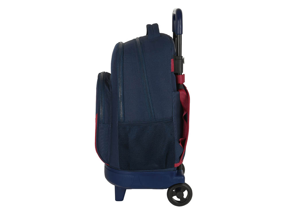 CARTERA ESCOLAR SAFTA CON CARRO MOCHILA GRANDE CON RUEDAS COMPACT EXTRAIBLE 330X220X450 MM F.C. BARCELONA