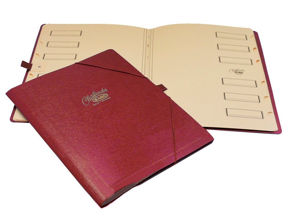 CARPETA CLASIFICADOR CARTON COMPACTO SARO FOLIO ROJA 12 DEPARTAMENTOS