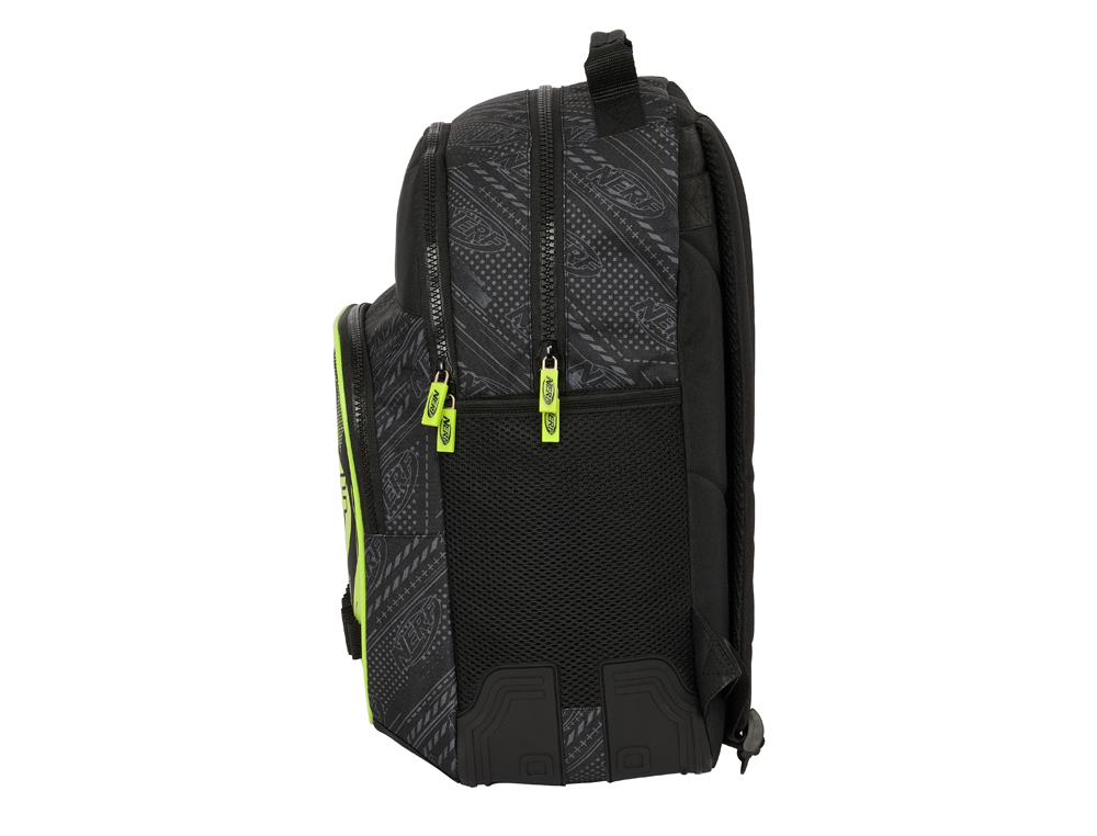 MOCHILA SAFTA DOBLE CON CANTONERAS ADAPTABLE A CARRO NERF GET READY 150X320X420 MM