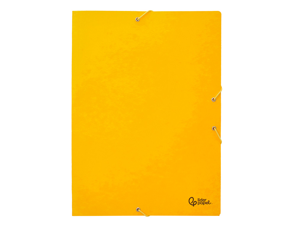 CARPETA LIDERPAPEL GOMAS TRES SOLAPAS CARTON SIMIL PRESPAN A3 COLOR AMARILLO
