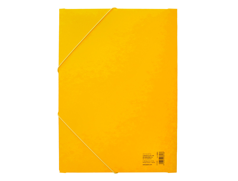 CARPETA LIDERPAPEL GOMAS TRES SOLAPAS CARTON SIMIL PRESPAN A3 COLOR AMARILLO