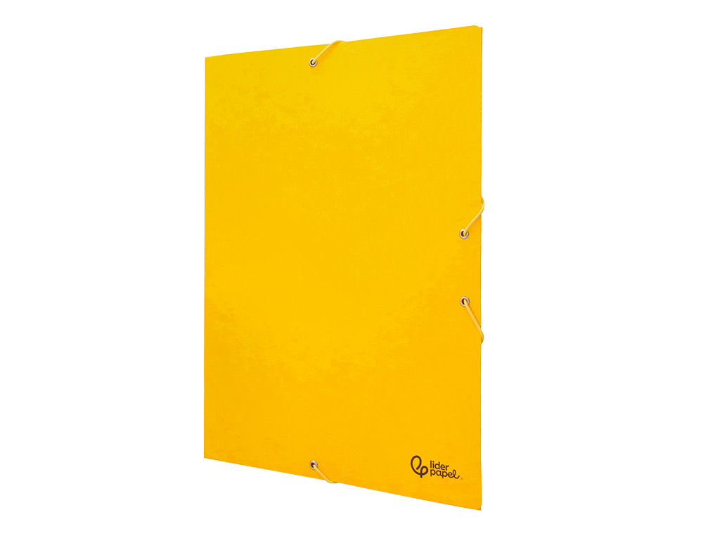 CARPETA LIDERPAPEL GOMAS TRES SOLAPAS CARTON SIMIL PRESPAN A3 COLOR AMARILLO