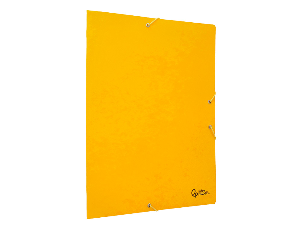 CARPETA LIDERPAPEL GOMAS TRES SOLAPAS CARTON SIMIL PRESPAN A3 COLOR AMARILLO