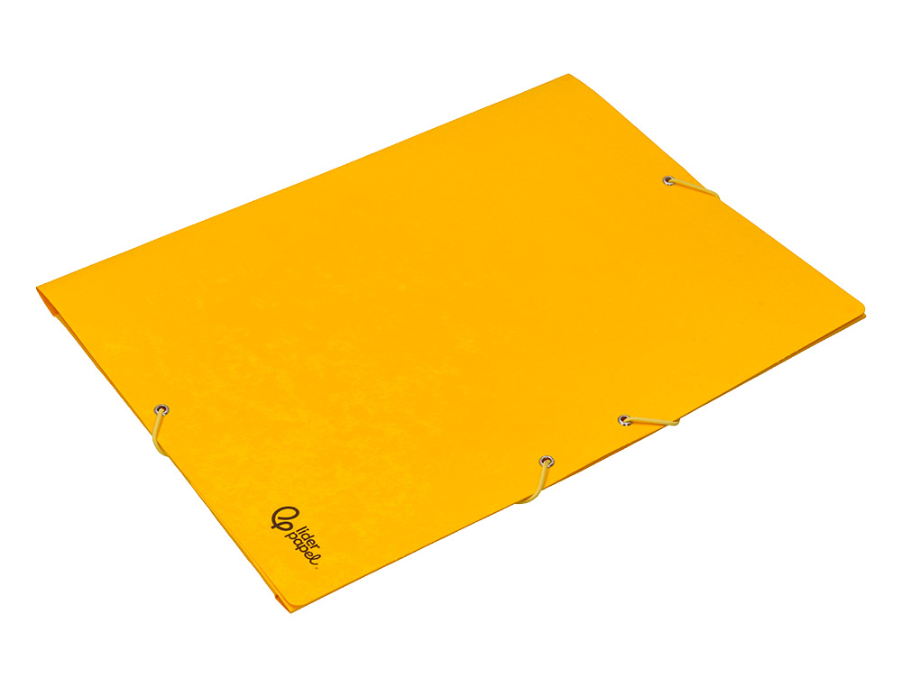 CARPETA LIDERPAPEL GOMAS TRES SOLAPAS CARTON SIMIL PRESPAN A3 COLOR AMARILLO