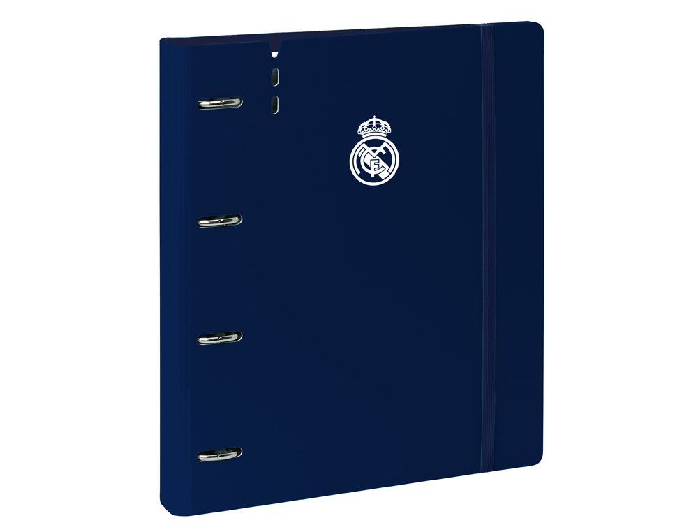 CARPETA SAFTA 4 ANILLAS DE 35 MM CON RECAMBIO DIN A4 100 HOJAS POLIPROPILENO REAL MADRID 1 EQUIPACION 24/25