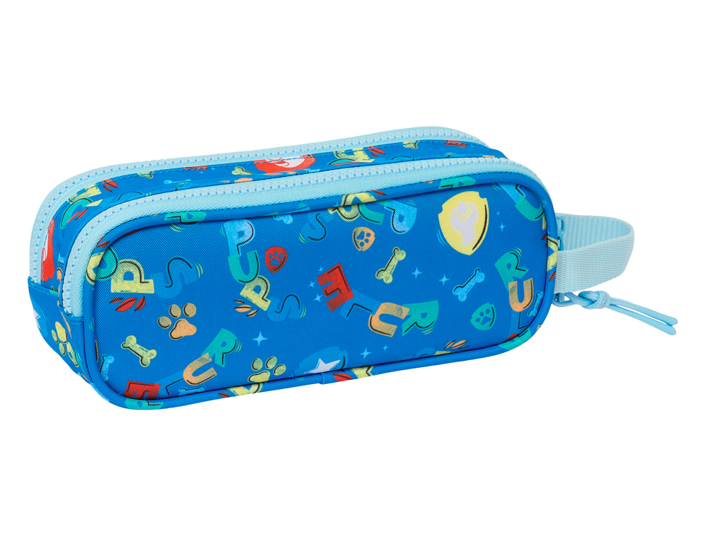 BOLSO ESCOLAR PORTATODO SAFTA DOBLE PAW PATROL PUPS RULE 80X210X60 MM