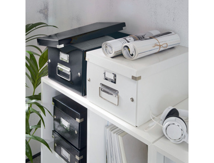 FICHERO CD LEITZ CLICK&STORE CARTON PLASTIFICADO CAPACIDAD 30 CD COLOR NEGRO 143X147X352 MM