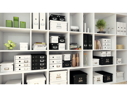 FICHERO CD LEITZ CLICK&STORE CARTON PLASTIFICADO CAPACIDAD 30 CD COLOR NEGRO 143X147X352 MM