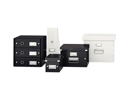 FICHERO CD LEITZ CLICK&STORE CARTON PLASTIFICADO CAPACIDAD 30 CD COLOR NEGRO 143X147X352 MM