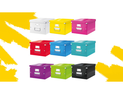CAJA ALMACENAMIENTO LEITZ CLICK&STORE WOW CARTON RECICLADO COLOR NEGRO 281X200X369 MM