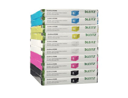 CAJA ALMACENAMIENTO LEITZ CLICK&STORE WOW CARTON RECICLADO COLOR NEGRO 281X200X369 MM