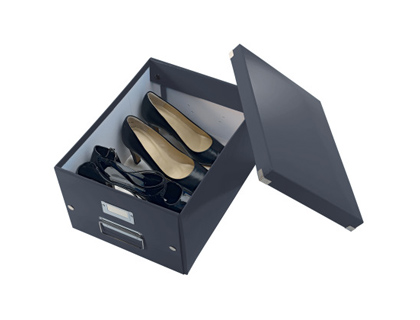 CAJA ALMACENAMIENTO LEITZ CLICK&STORE WOW CARTON RECICLADO COLOR NEGRO 281X200X369 MM