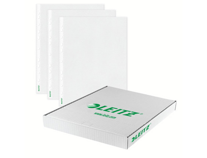 FUNDA MULTITALADRO LEITZ CON FUELLE DIN A4 CON REFUERZO 170 MC CRISTAL PACK DE 10 UNIDADES