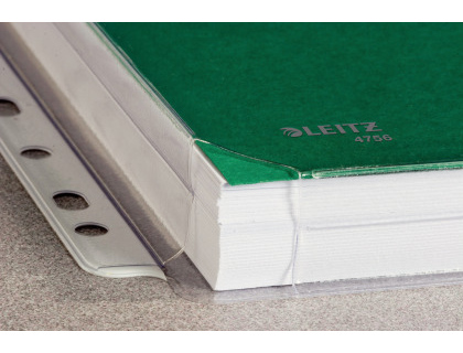 FUNDA MULTITALADRO LEITZ CON FUELLE DIN A4 CON REFUERZO 170 MC CRISTAL PACK DE 10 UNIDADES