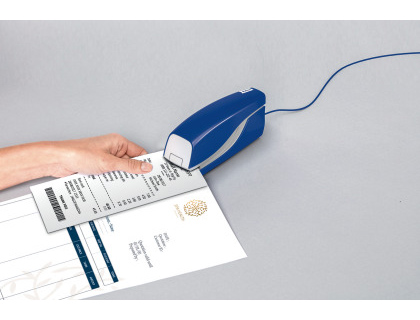 GRAPADORA PETRUS ELECTRICA E-110 CONTACTLESS AZUL CAPACIDAD 10 HOJAS USA GRAPAS N 10