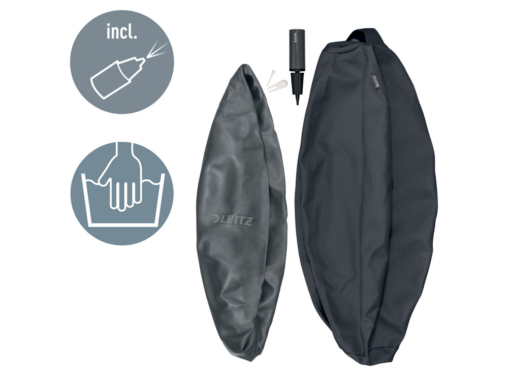 BALON DE ASIENTO LEITZ ACTIVE SITZBALL ANTIDESLIZANTE 65 CM COLOR GRIS OSCURO