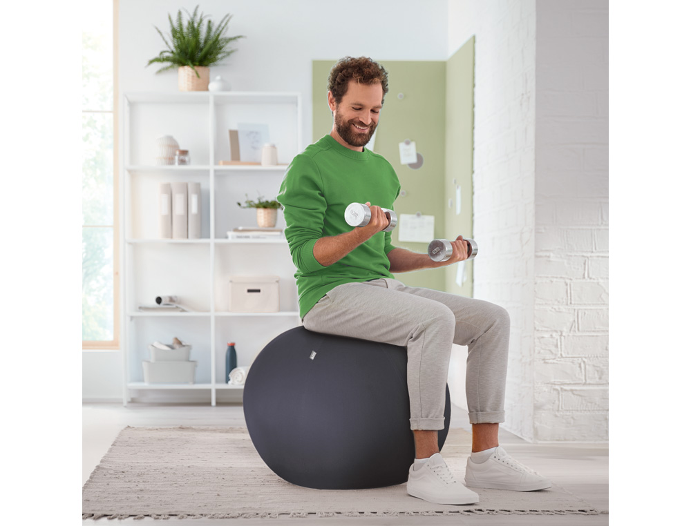 BALON DE ASIENTO LEITZ ACTIVE SITZBALL ANTIDESLIZANTE 65 CM COLOR GRIS OSCURO