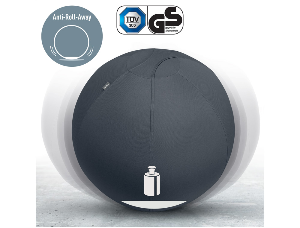 BALON DE ASIENTO LEITZ ACTIVE SITZBALL ANTIDESLIZANTE 65 CM COLOR GRIS OSCURO