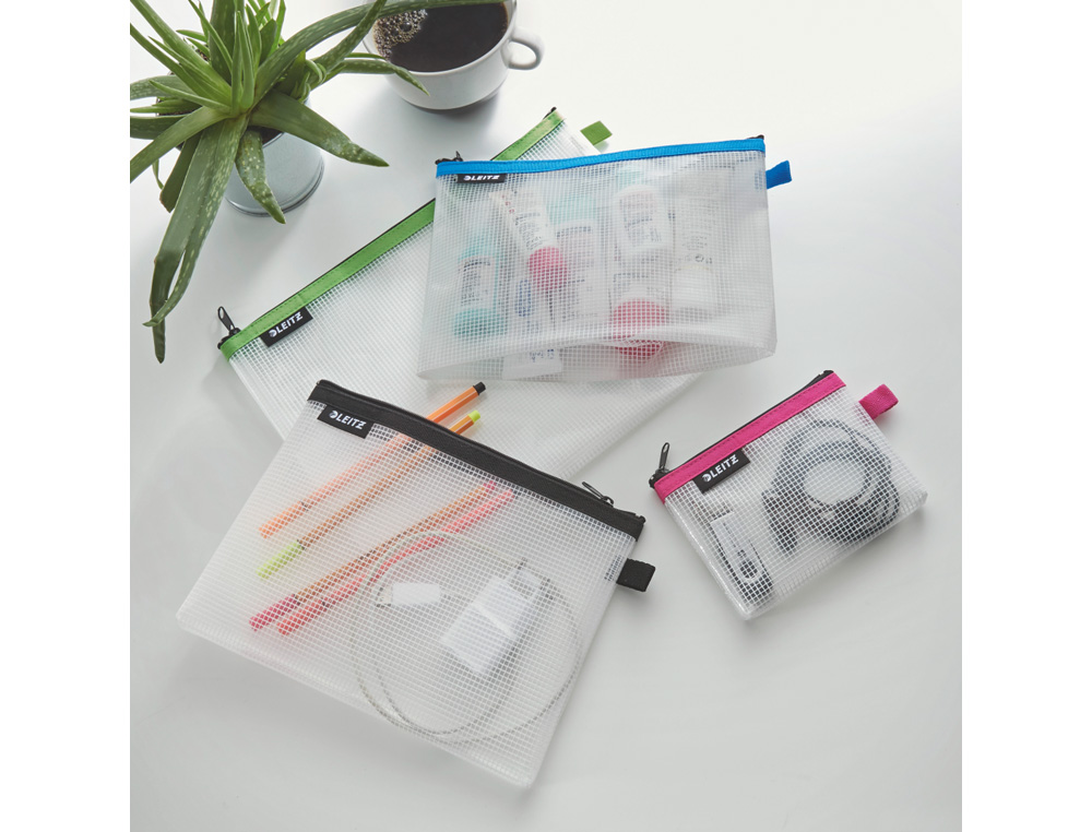 BOLSA DE VIAJE LEITZ WOW CON CREMALLERA RESISTENTE AL AGUA COLOR NEGRO 240X170 MM