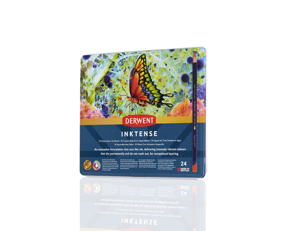 LAPICES DE COLORES DERWENT INKTENSE CAJA METALICA 24 UNIDADES COLORES SURTIDOS