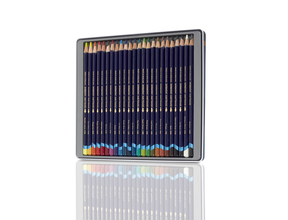 LAPICES DE COLORES DERWENT INKTENSE CAJA METALICA 24 UNIDADES COLORES SURTIDOS