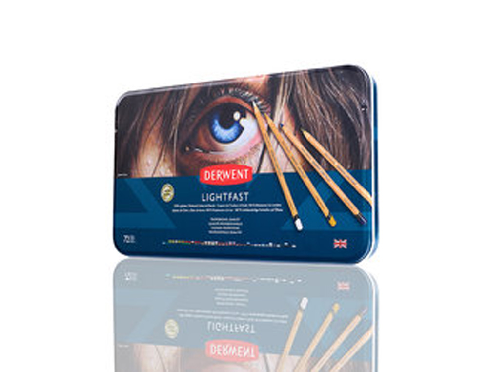 LAPICES DE COLORES DERWENT LIGHTFAST CAJA METALICA 72 UNIDADES COLORES SURTIDOS