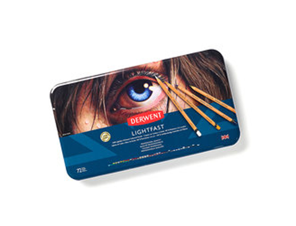 LAPICES DE COLORES DERWENT LIGHTFAST CAJA METALICA 72 UNIDADES COLORES SURTIDOS