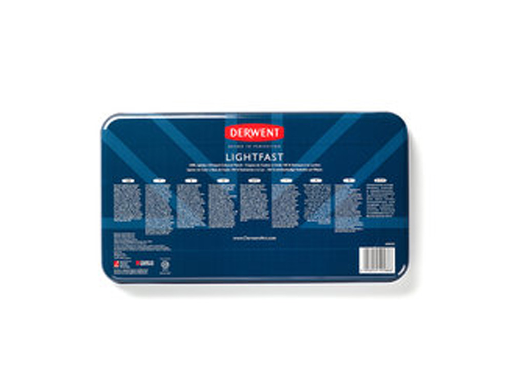 LAPICES DE COLORES DERWENT LIGHTFAST CAJA METALICA 72 UNIDADES COLORES SURTIDOS