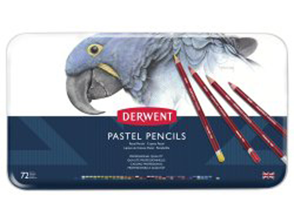 LAPICES DE COLORES DERWENT PASTEL CAJA METALICA 72 UNIDADES COLORES SURTIDOS